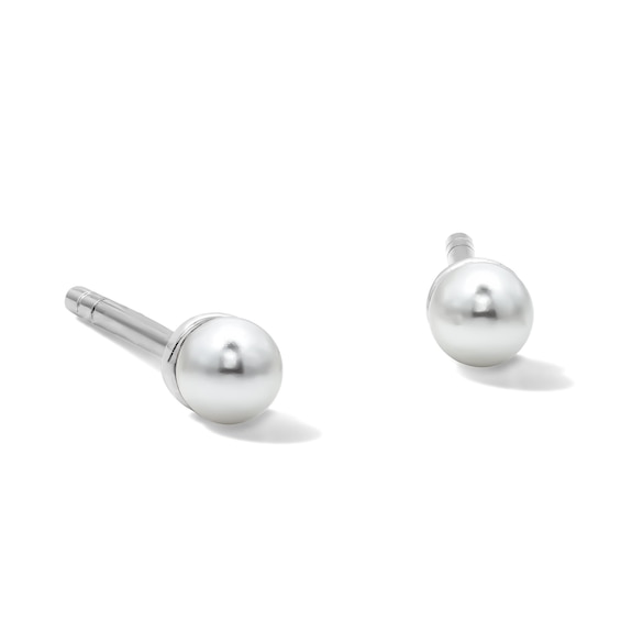 Solid Sterling Silver 3mm Freshwater Cultured Pearl Studs