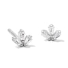 Solid Sterling Silver CZ Baguette Trio Studs