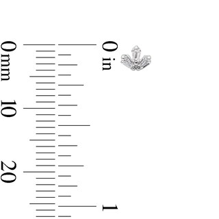 Solid Sterling Silver CZ Baguette Trio Studs