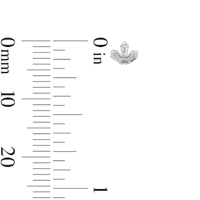 Solid Sterling Silver CZ Baguette Trio Studs