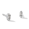 Thumbnail Image 1 of Solid Sterling Silver Emerald-Cut CZ Solitaire Studs