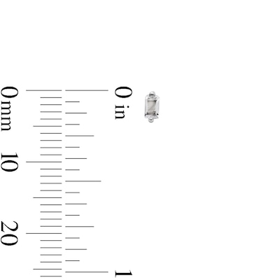 Solid Sterling Silver Emerald-Cut CZ Solitaire Studs