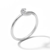 Solid Sterling Silver CZ Pavé Moon Ring - Size 7
