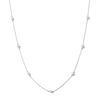 Solid Sterling Silver CZ Accent Cable Chain Necklace - 18"