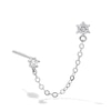 Thumbnail Image 1 of Solid Sterling Silver CZ Round and Flower Chain Stud
