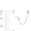 Thumbnail Image 2 of Solid Sterling Silver CZ Round and Flower Chain Stud