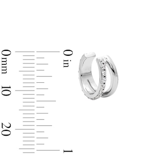Solid Sterling Silver CZ Double Ear Cuff