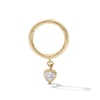 Thumbnail Image 1 of 10K Solid Gold CZ Heart Dangle Hoop – 18G