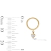 Thumbnail Image 2 of 10K Solid Gold CZ Heart Dangle Hoop – 18G