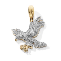 14K Gold Plated 1/10 CT. T.W. Lab-Grown Diamond Necklace Pavé Eagle Charm