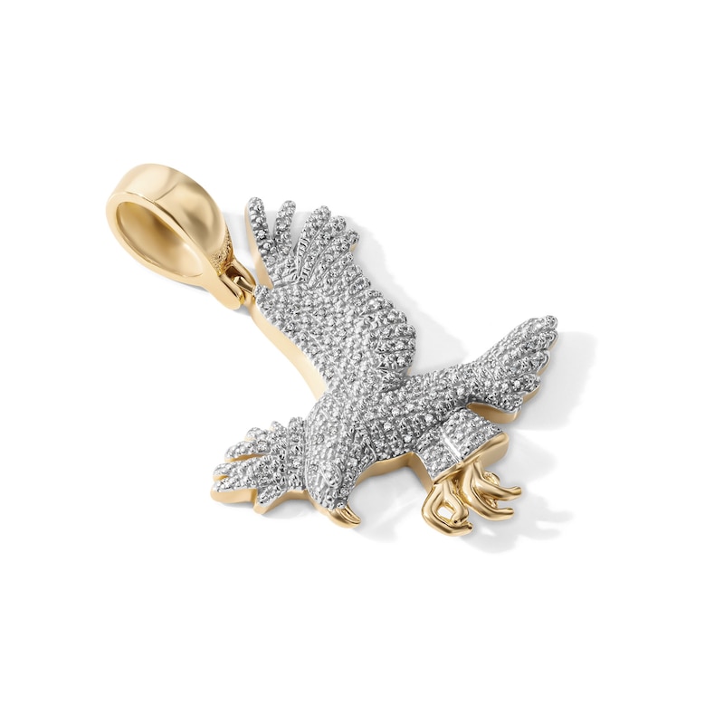 14K Gold Plated 1/10 CT. T.W. Lab-Grown Diamond Necklace Pavé Eagle Charm