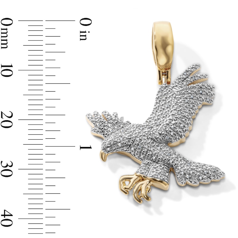 14K Gold Plated 1/10 CT. T.W. Lab-Grown Diamond Necklace Pavé Eagle Charm