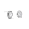 Sterling Silver CZ Oval Halo Studs