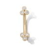 Thumbnail Image 1 of 10K Solid Gold CZ Trio Curved Barbell – 16G 5/16"