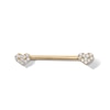 Thumbnail Image 1 of 10K Semi-Solid Gold CZ Heart Industrial Barbell - 14G 9/16"