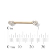 Thumbnail Image 2 of 10K Semi-Solid Gold CZ Heart Industrial Barbell - 14G 9/16"