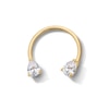 10K Solid Gold CZ Pear Horseshoe - 16G 5/16"