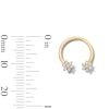 Thumbnail Image 2 of 10K Solid Gold CZ Flower Horseshoe – 16G 3/8"