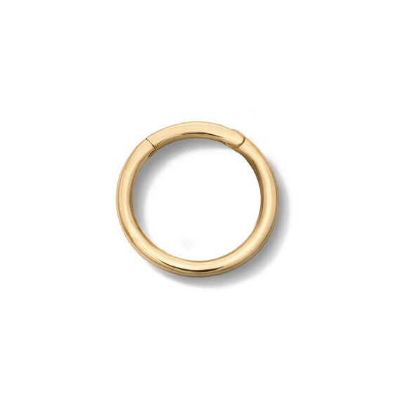 14K Solid Gold Clicker Hoop - 18G 5/16"