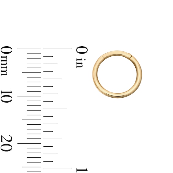14K Solid Gold Clicker Hoop - 18G 5/16"