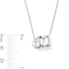 Solid Sterling Silver CZ Toi et Moi Pendant - 18"