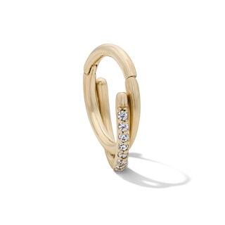 10K Semi-Solid Gold CZ Twist Hoop  – 18G 5/16"