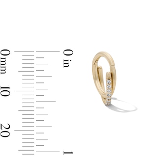 10K Semi-Solid Gold CZ Twist Hoop  – 18G 5/16"