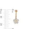 Thumbnail Image 2 of 10K Hollow Gold and Yellow Ion-Plated CZ Flower Belly Ring - 14G 3/8"