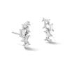 Sterling Silver CZ Stacked Baguette Studs