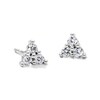 Solid Sterling Silver CZ Triangle Studs