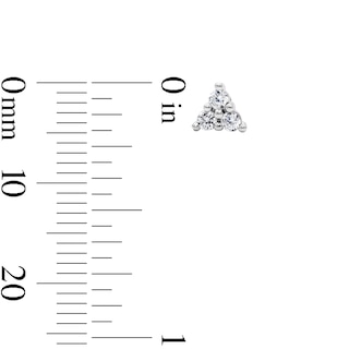 Solid Sterling Silver CZ Triangle Studs