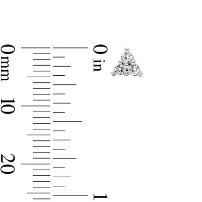 Solid Sterling Silver CZ Triangle Studs