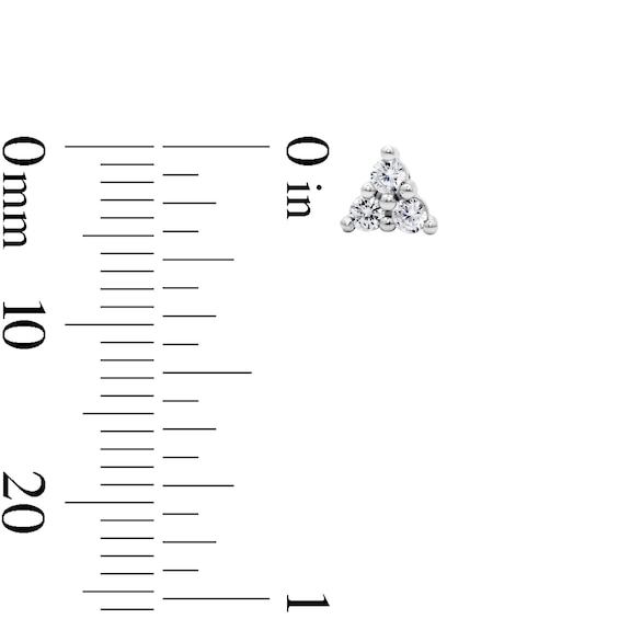 Solid Sterling Silver CZ Triangle Studs