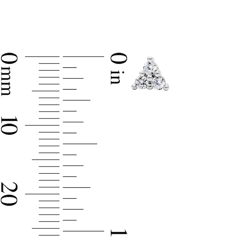 Solid Sterling Silver CZ Triangle Studs
