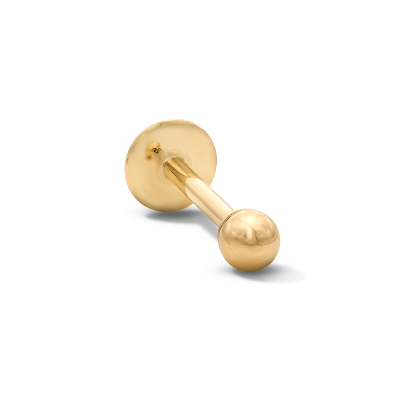 14K Hollow Gold 3mm Ball Stud - 16G 3/8"