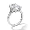 Solid Sterling Silver Elongated Cushion CZ Solitaire Ring - Size 7