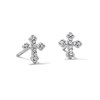 Sterling Silver Pavé Cross Studs