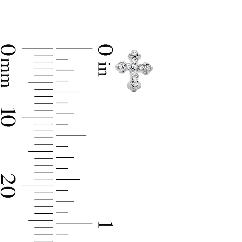 Sterling Silver Pavé Cross Studs