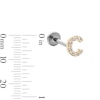 Thumbnail Image 2 of 14K Gold and Titanium CZ "C" Initial Stud – 18G 5/16"