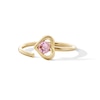 Thumbnail Image 1 of 10K Solid Gold Pink CZ Halo Heart Nose Hoop - 20G 5/16"