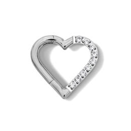 Titanium CZ Heart Hoop - 16G 5/16"