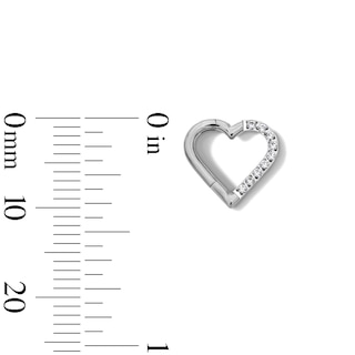 Titanium CZ Heart Hoop - 16G 5/16"