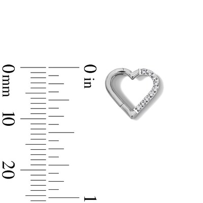 Titanium CZ Heart Hoop - 16G 5/16"