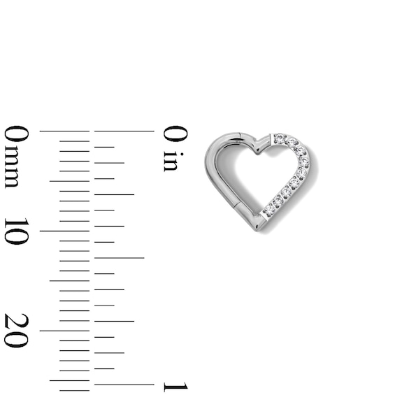 Titanium CZ Heart Hoop - 16G 5/16"