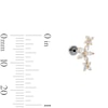 Thumbnail Image 2 of 14K Hollow Gold and Titanium CZ Flower Crawler Stud - 18G 5/16"