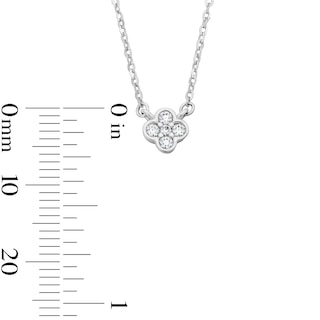 Sterling Silver CZ Clover Pendant - 18"