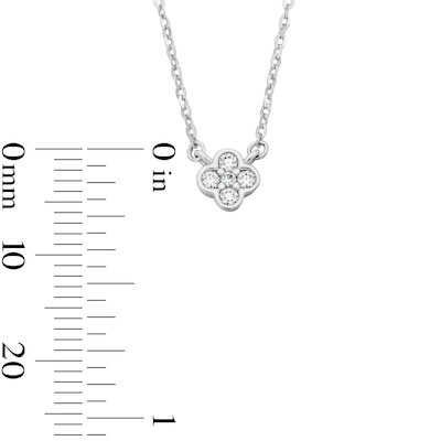 Sterling Silver CZ Clover Pendant - 18"