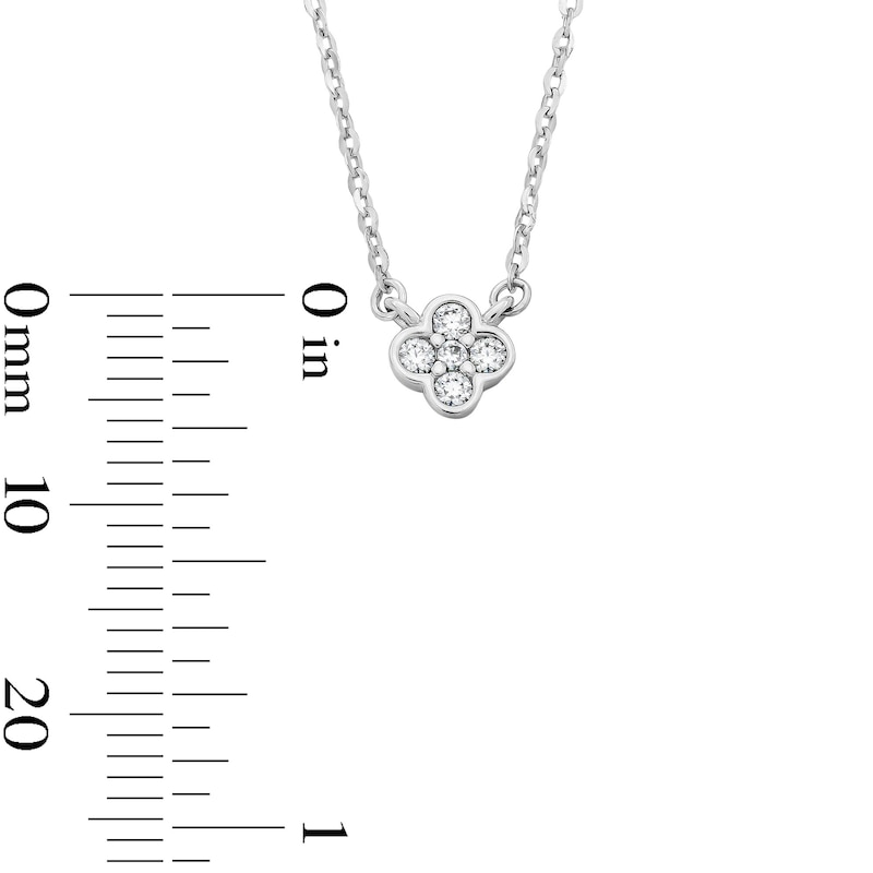 Main Image 2 of Sterling Silver CZ Clover Pendant - 18"