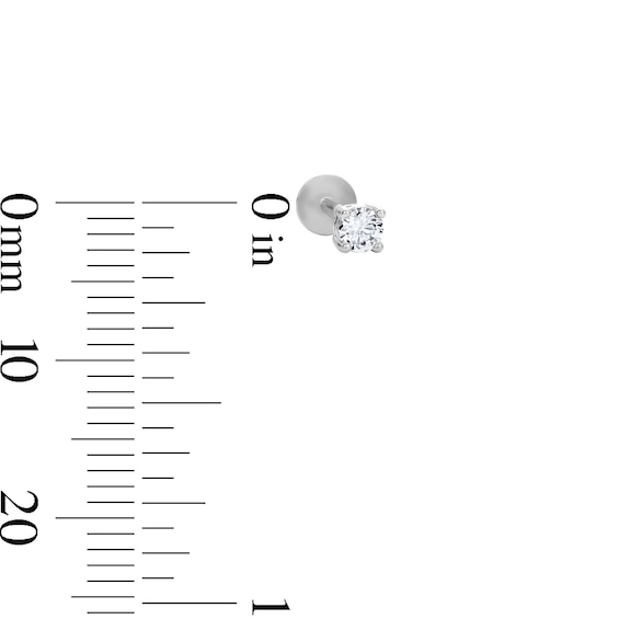 Solid Sterling Silver 3mm CZ Round Solitaire Flat Back Studs