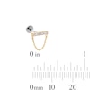 Thumbnail Image 2 of 14K Hollow Gold and Titanium CZ Bar Chain Stud - 18G 5/16"